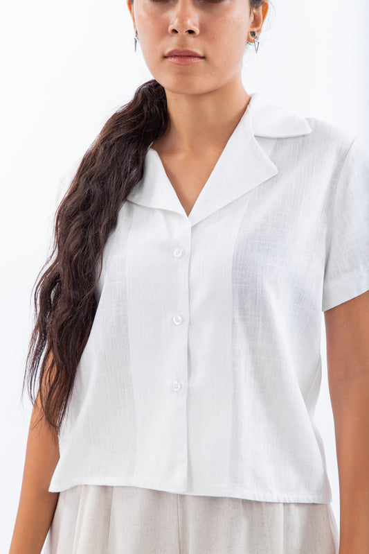 Short sleeves safari linen shirt