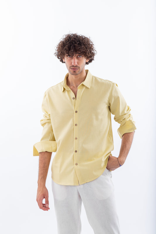 Long sleeves yellow Linen shirt