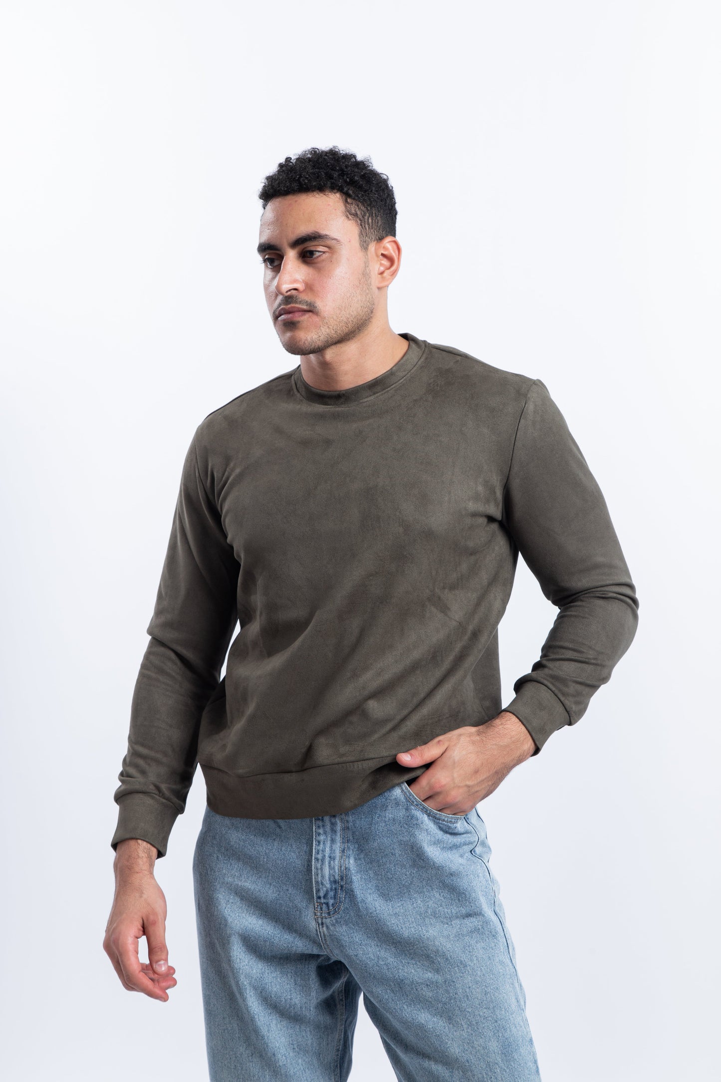 Suede plain jumper