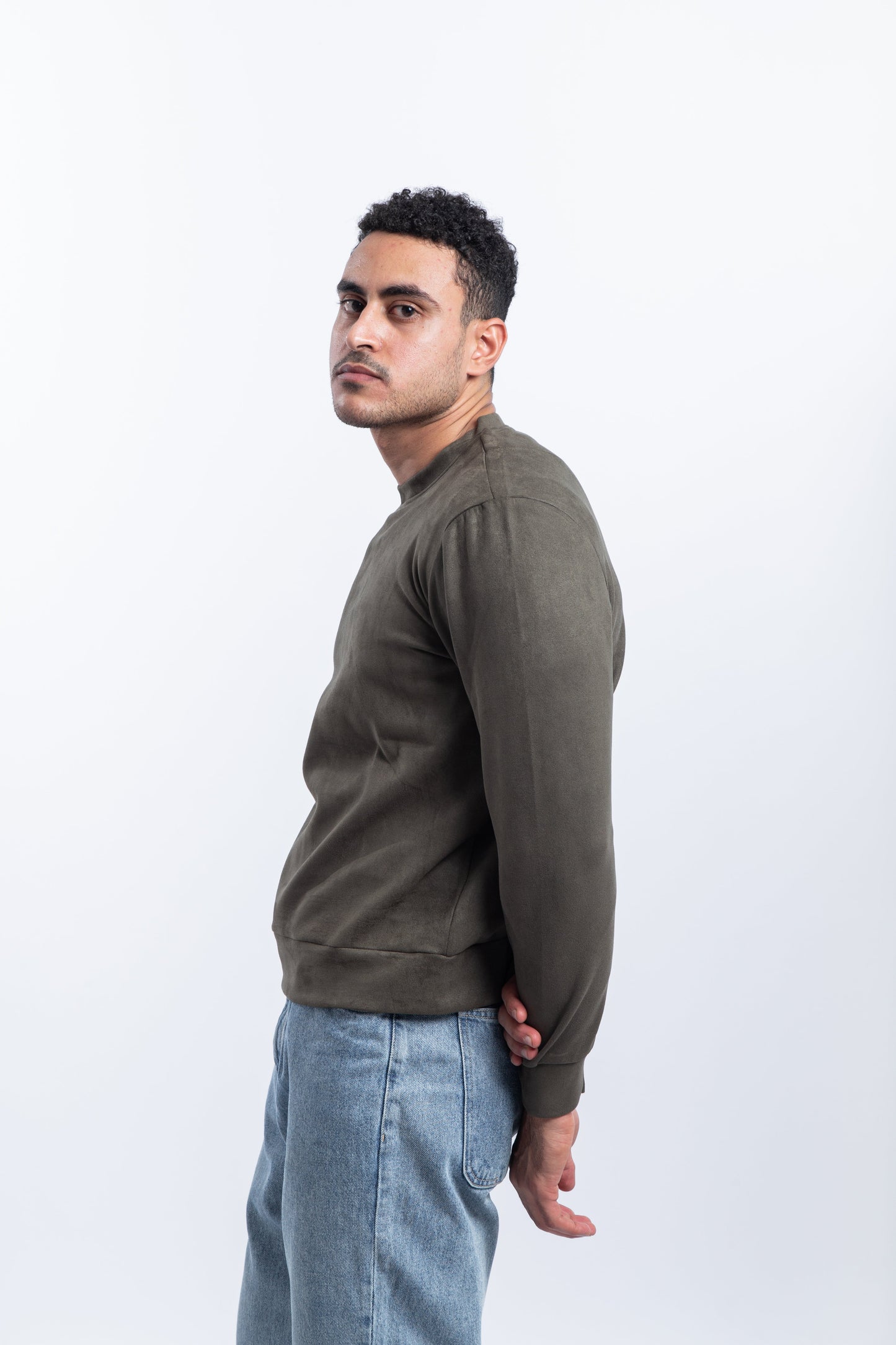 Suede plain jumper