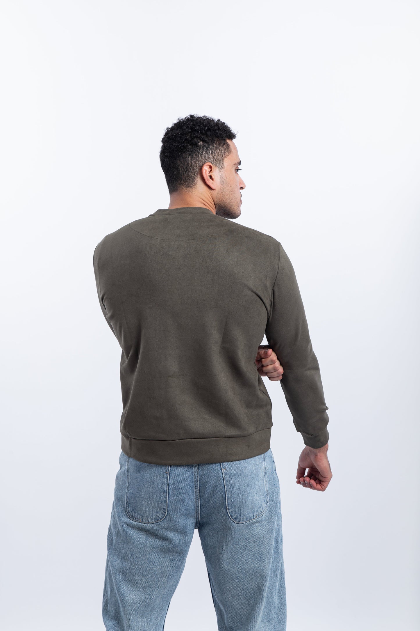 Suede plain jumper