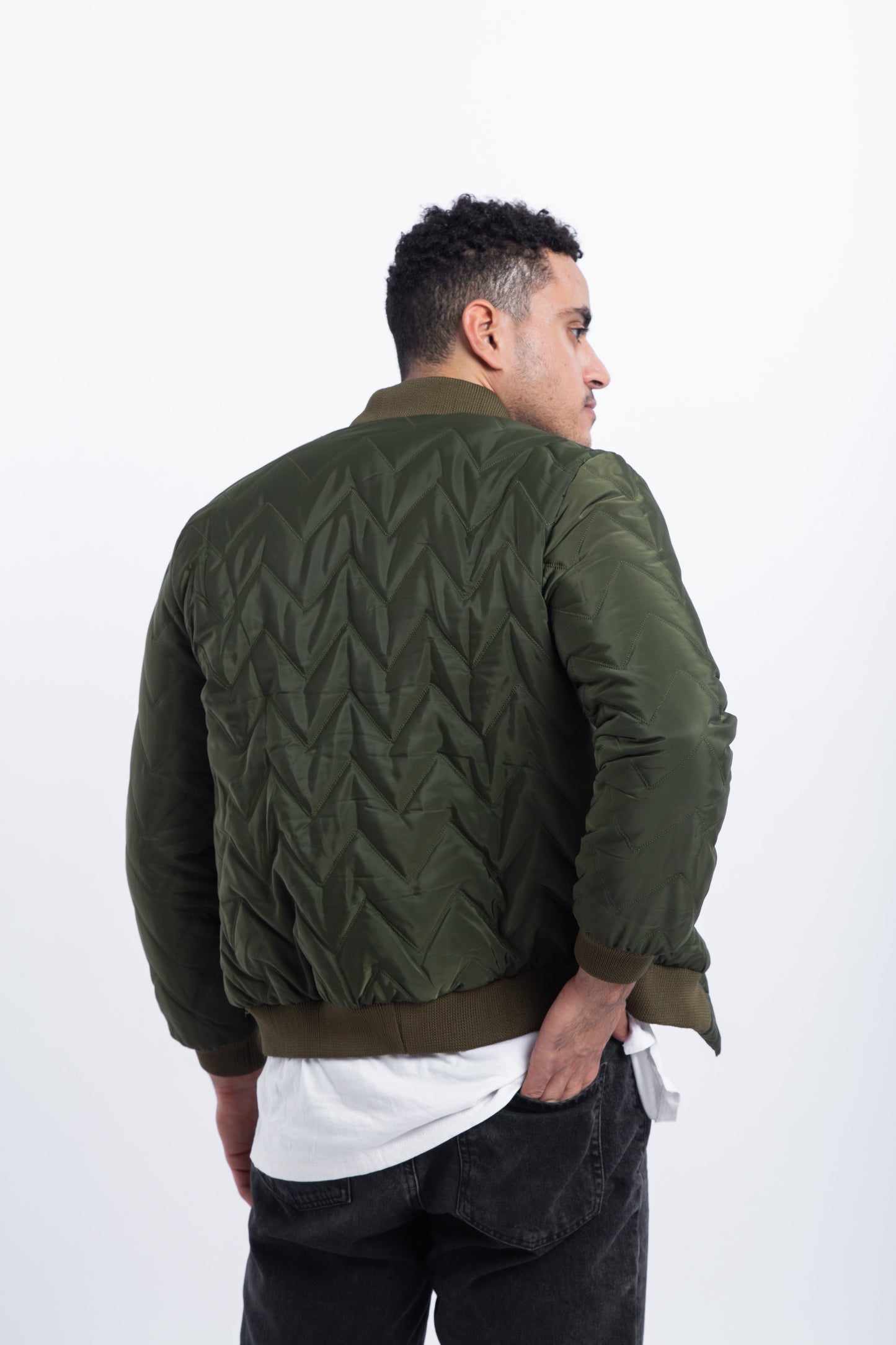 Water proof zigzag bomber jacket