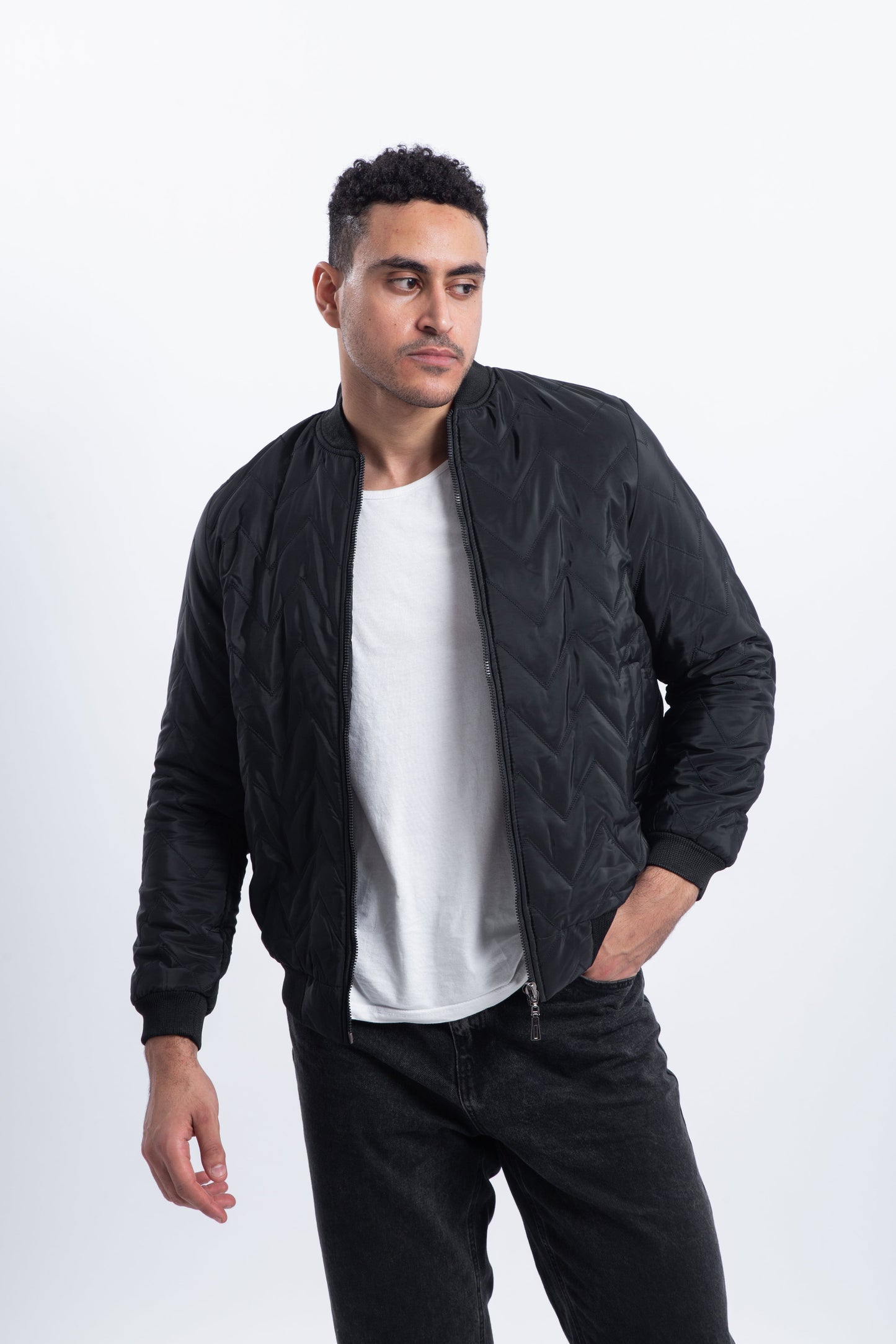 Water proof zigzag bomber jacket