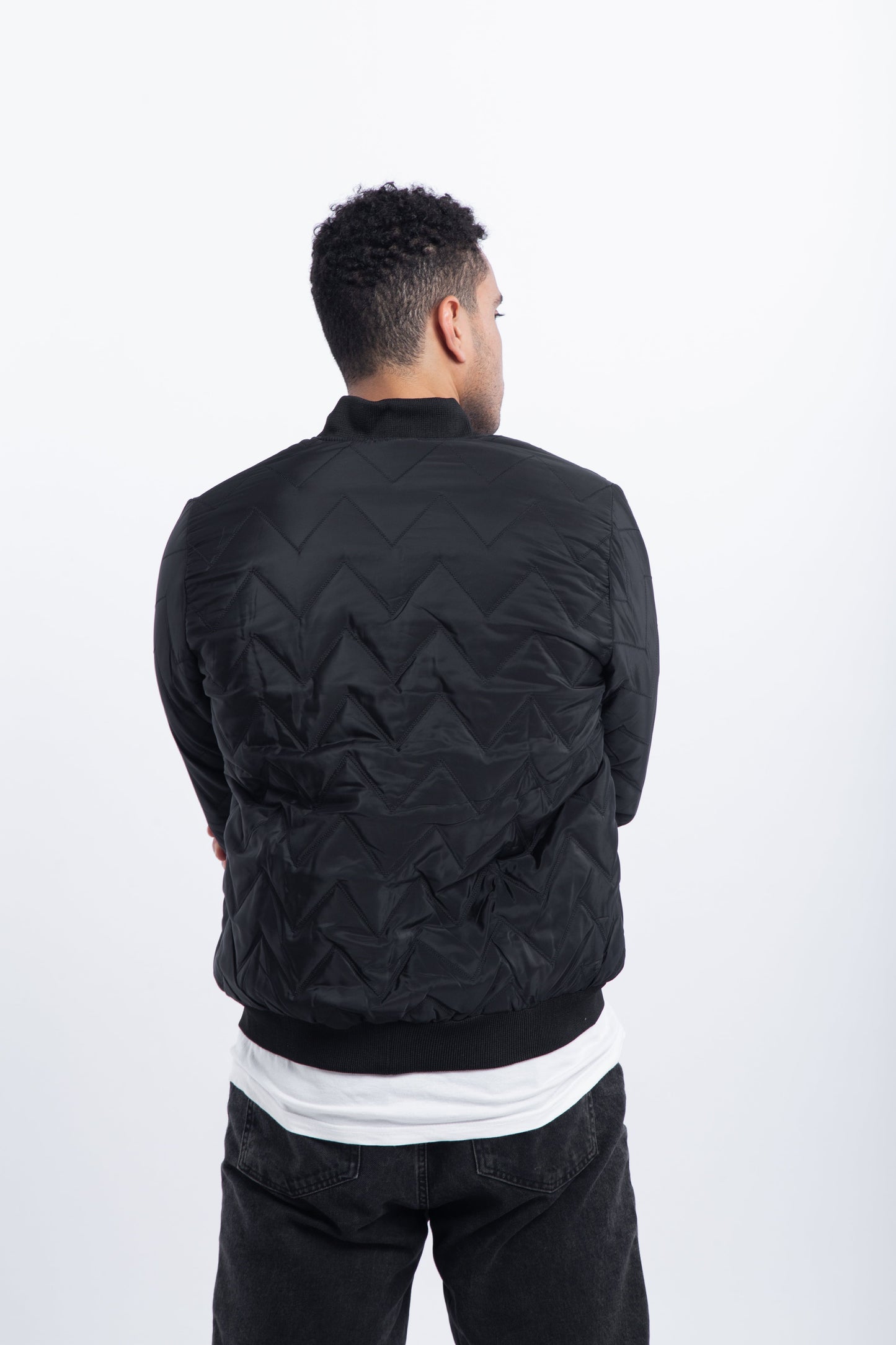 Water proof zigzag bomber jacket