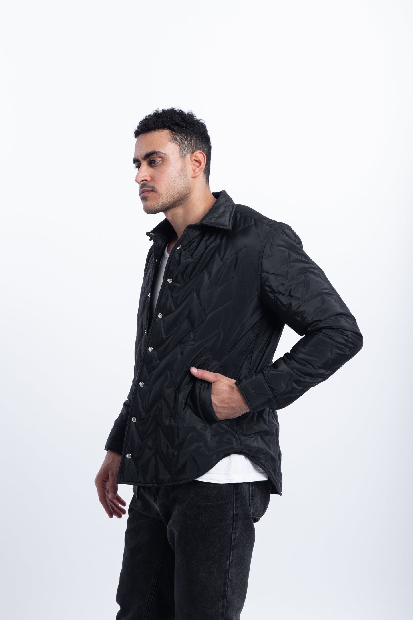 Waterproof puffer shirt jacket