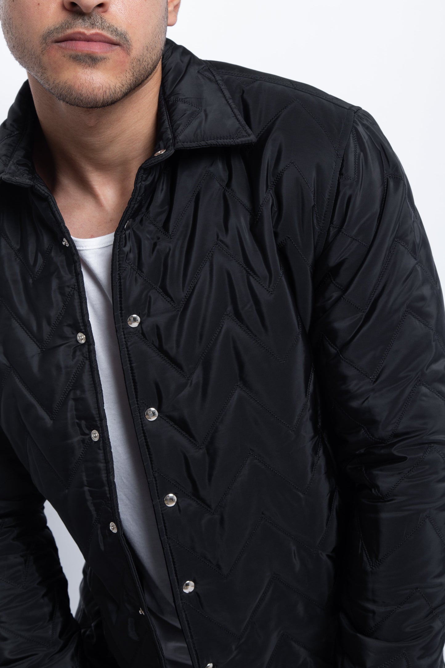 Waterproof puffer shirt jacket