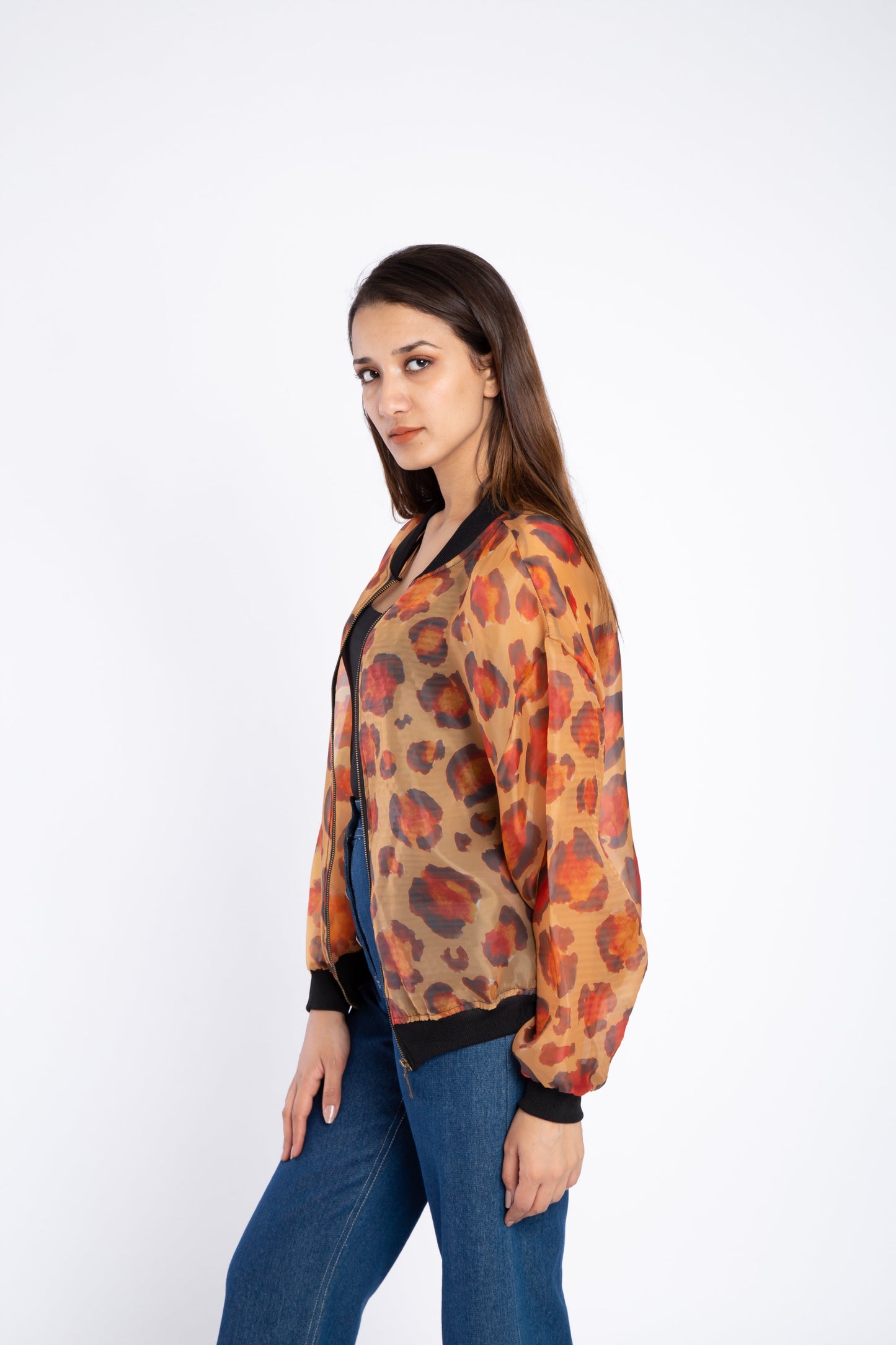 organza jacket with animal prints