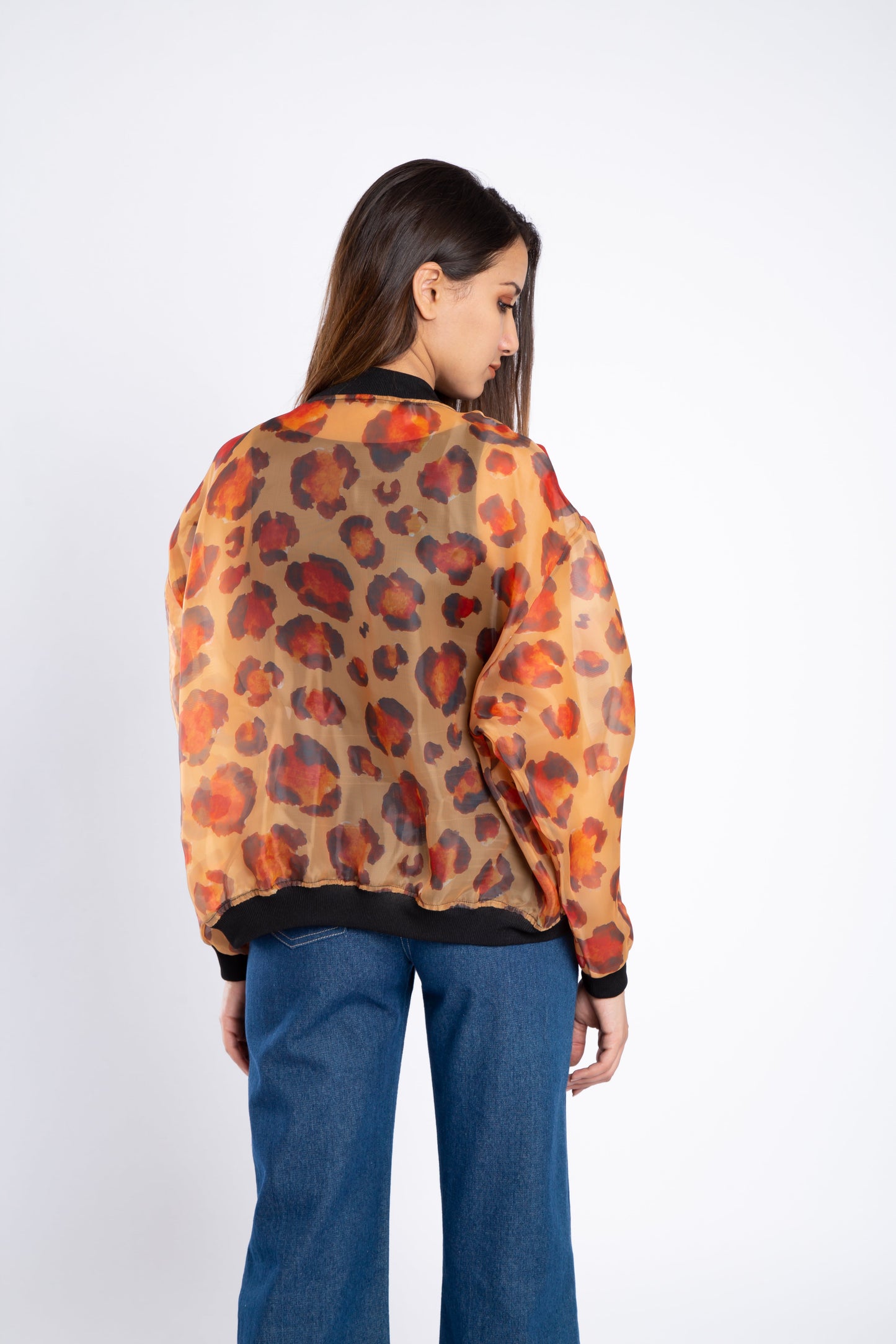 organza jacket with animal prints