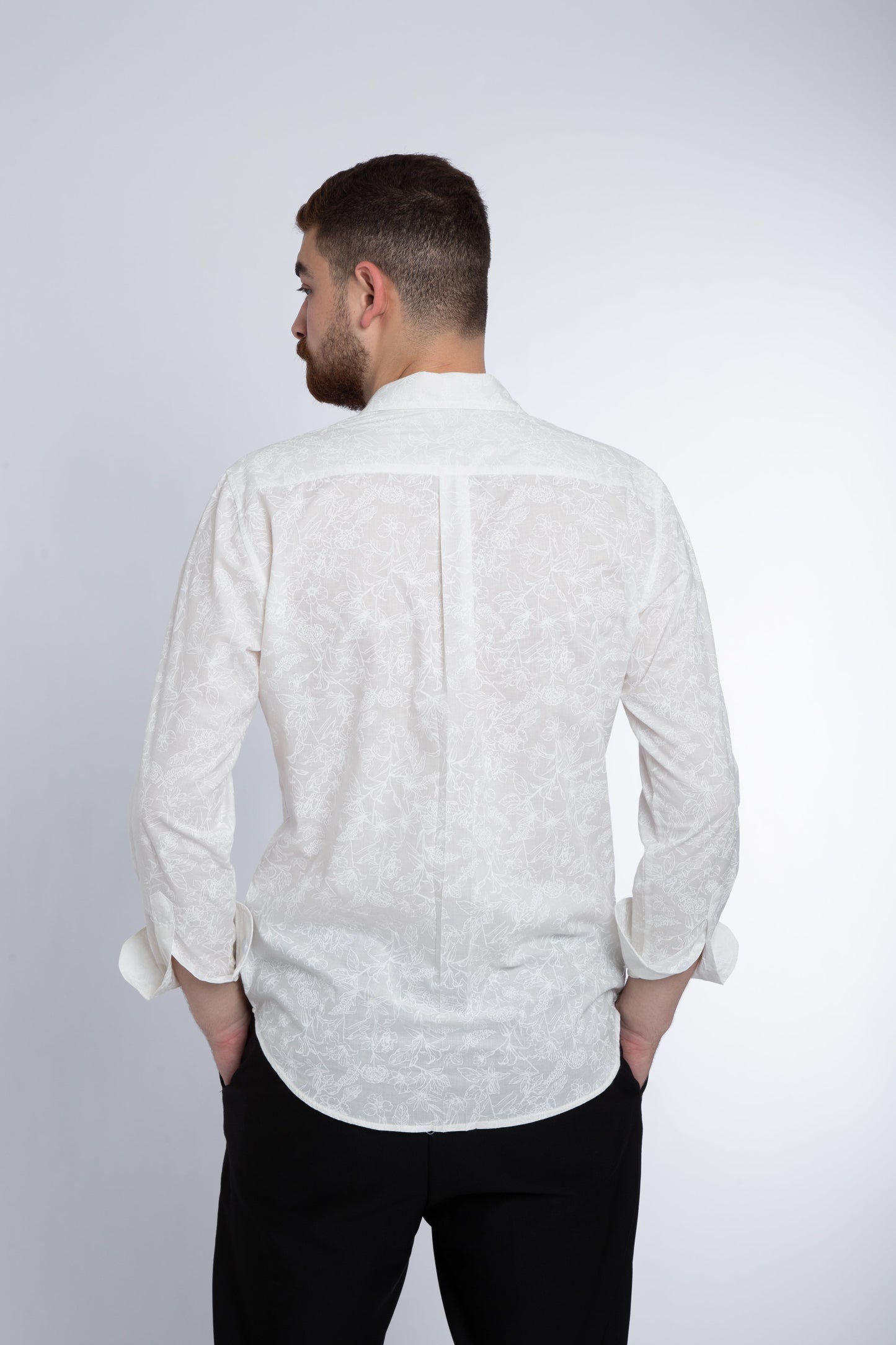 Long sleeve shirt with flower pattern