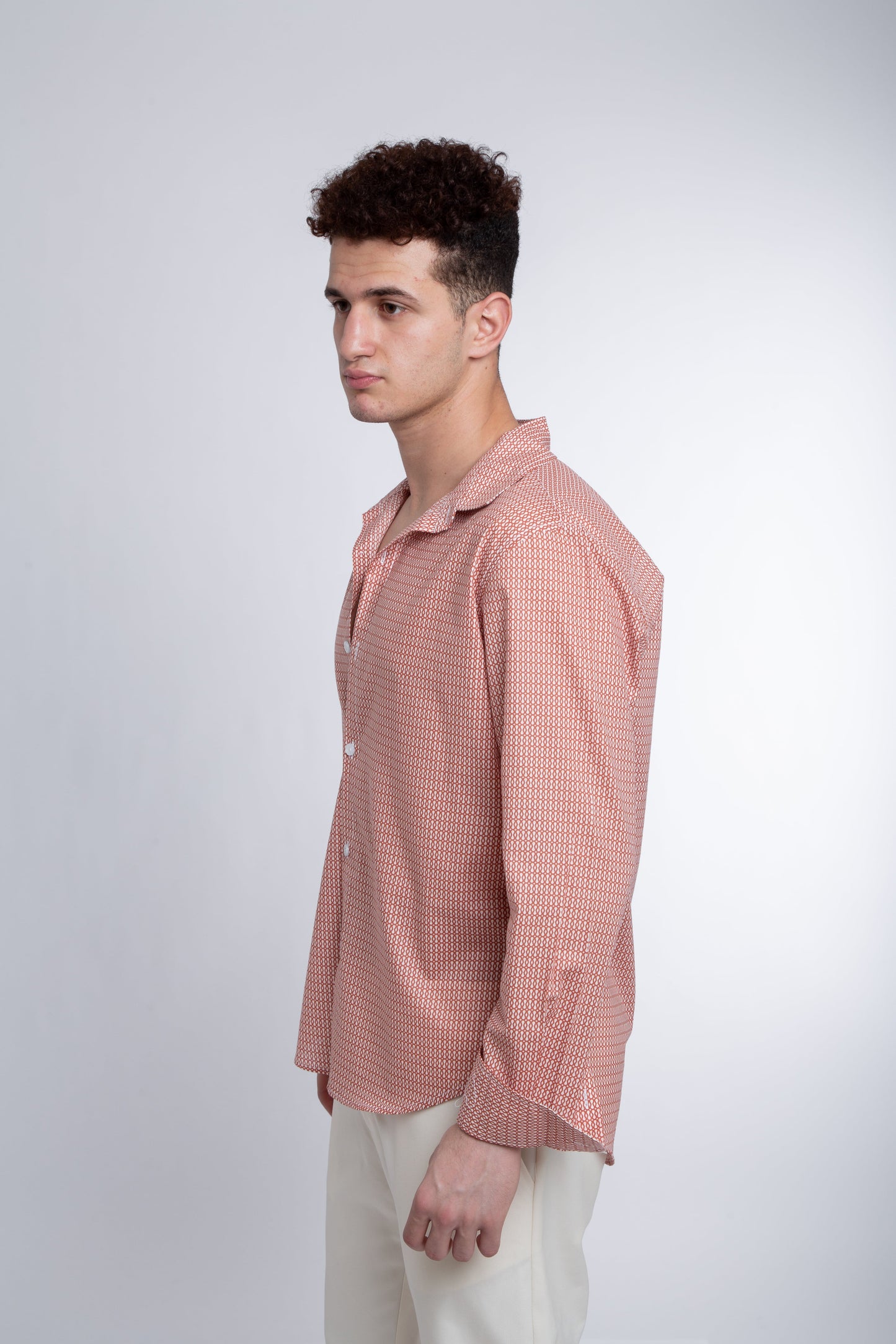 long sleeve shirt with geometric pattern