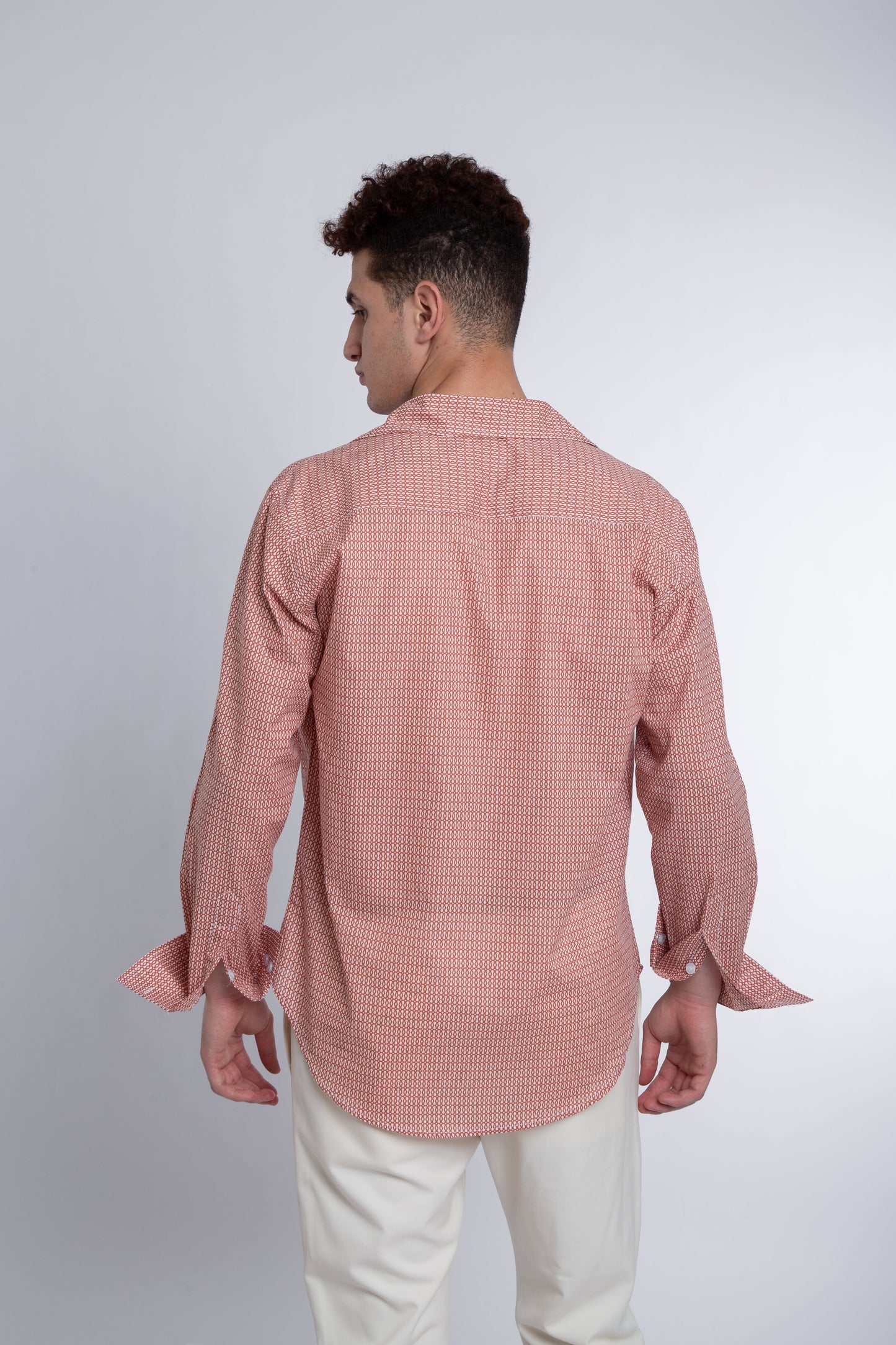 long sleeve shirt with geometric pattern