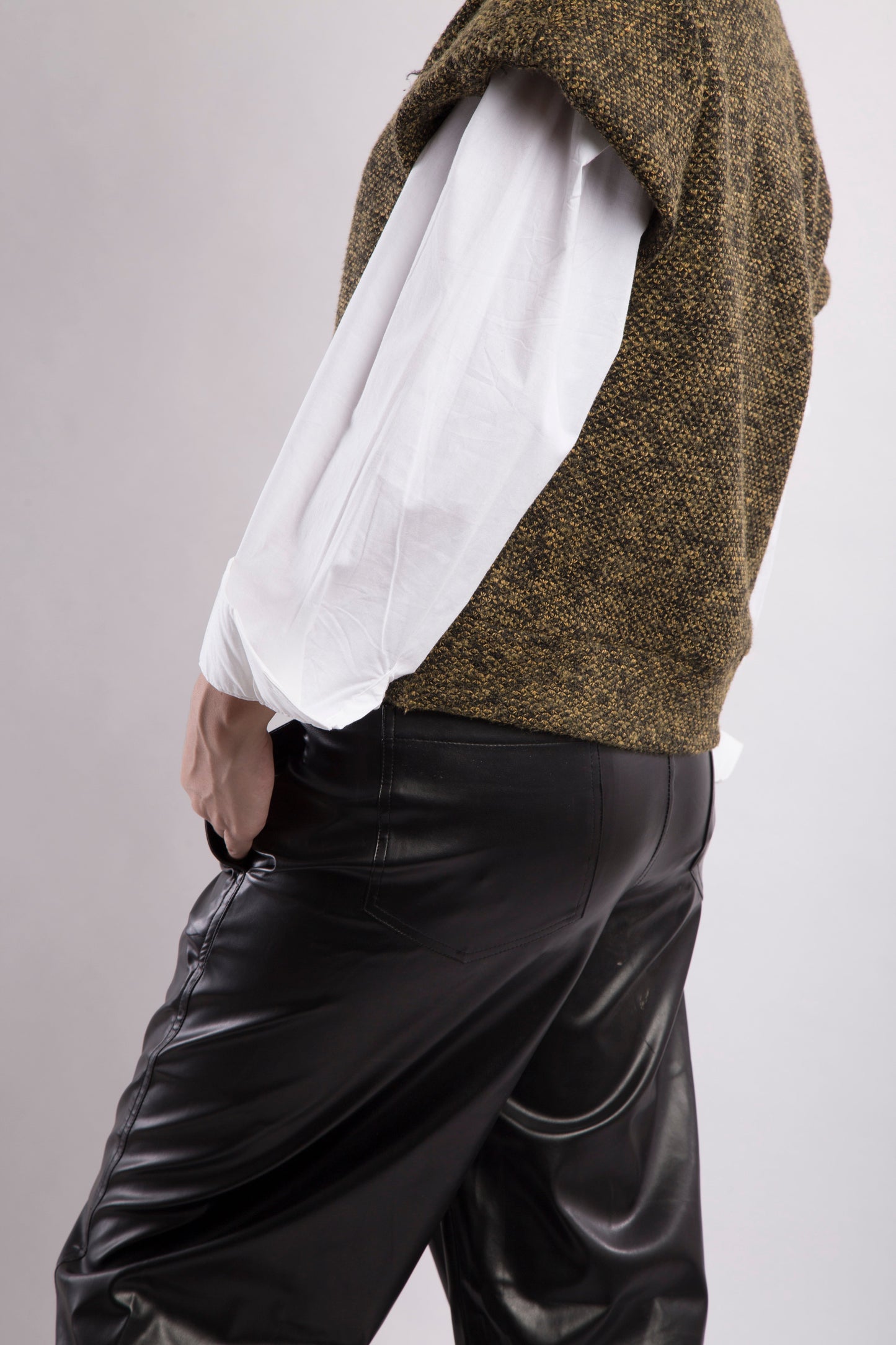 leather straight leg pant