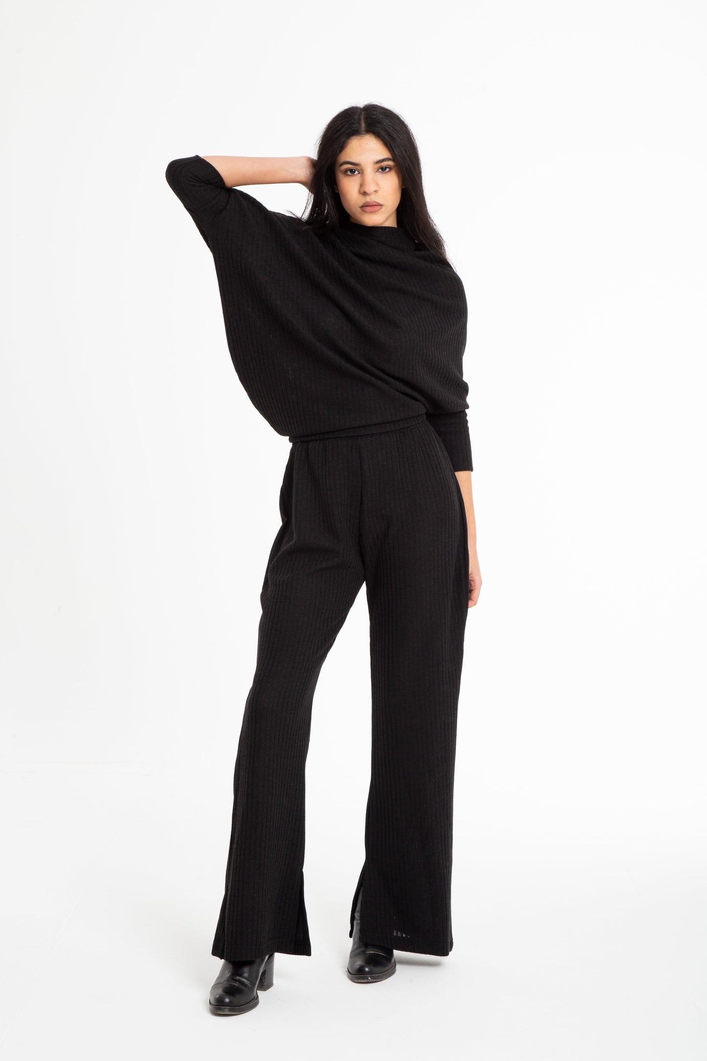 Asymmetric tricot blouse