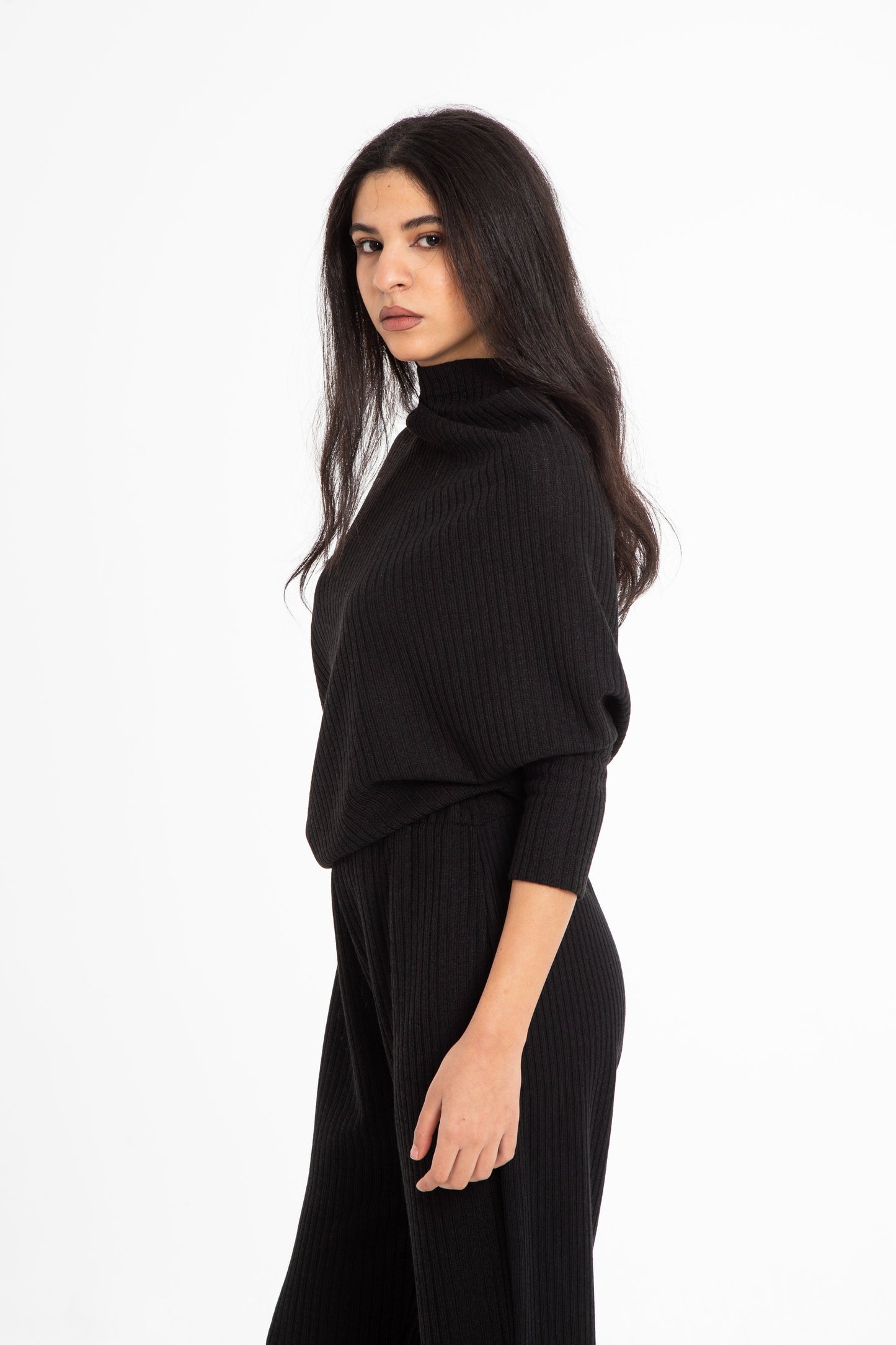 Asymmetric tricot blouse