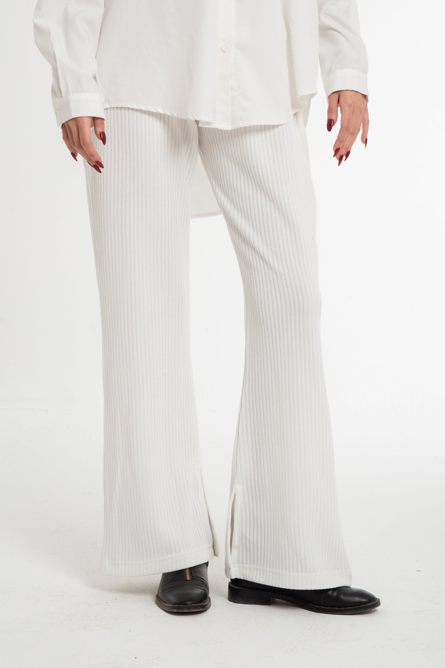 Tricot pant with side slit