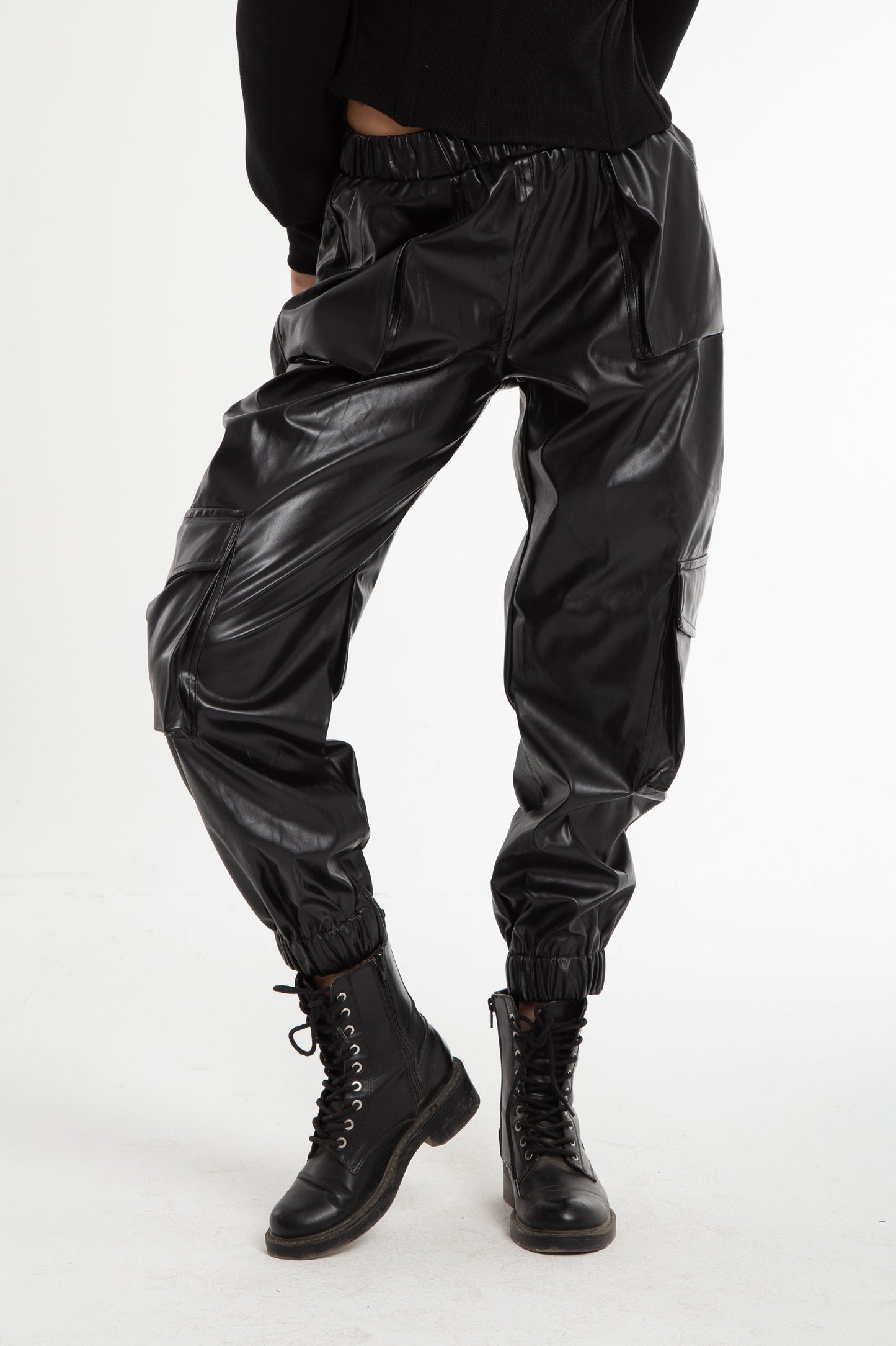 Leather cargo pant