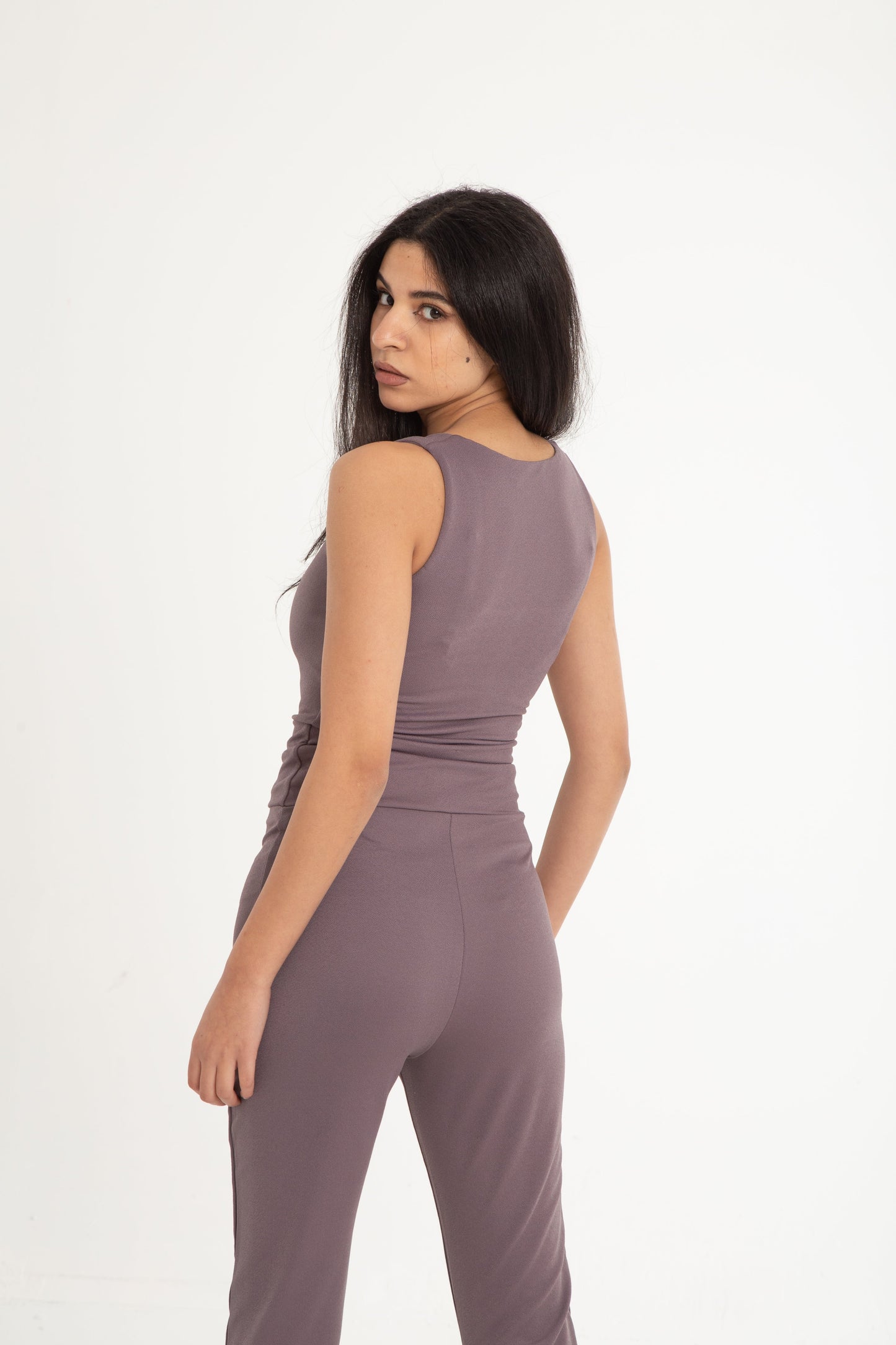 Lycra top with square neck opening