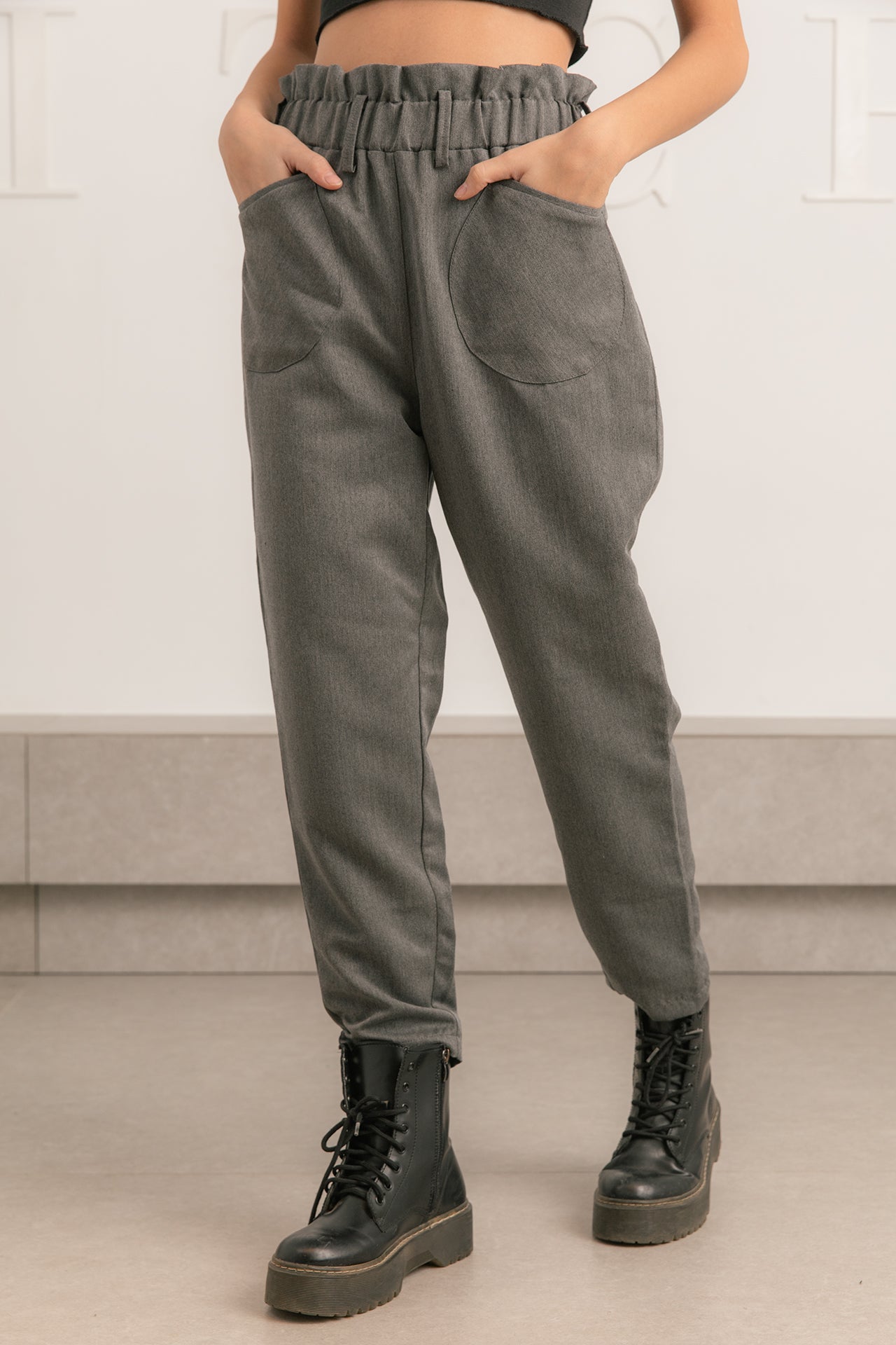 gabardine paper bag pant